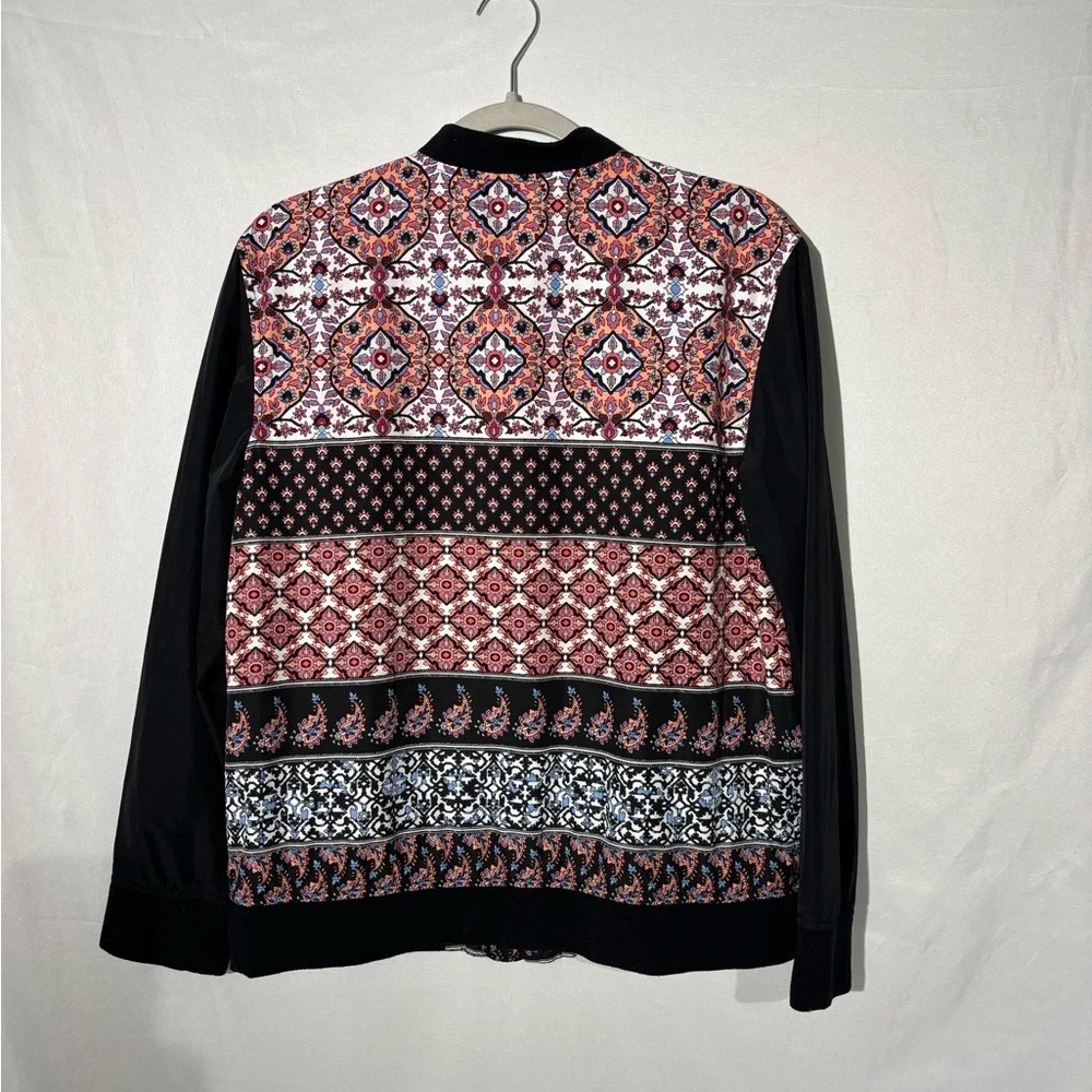 Rafaella Black and Red Patterned Bomber Jacket